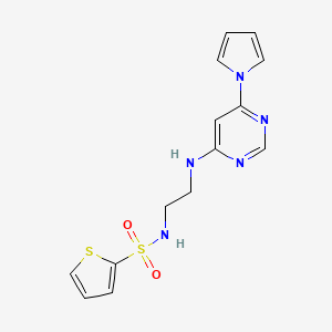 N-(2-((6-(1H-pyrrol-1-yl)pyrimidin-4-yl)amino)ethyl)thiophene-2-sulfonamide