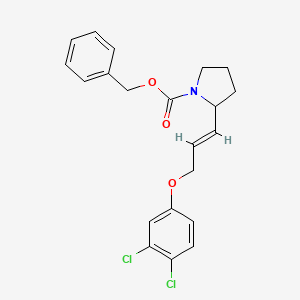 molecular formula C21H21Cl2NO3 B2852515 benzyl 2-[(1E)-3-(3,4-dichlorophenoxy)prop-1-en-1-yl]pyrrolidine-1-carboxylate CAS No. 956190-12-8