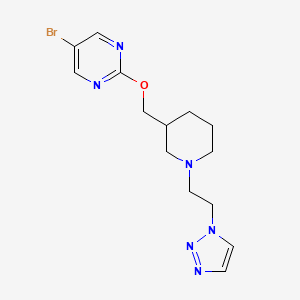 molecular formula C14H19BrN6O B2852517 5-Bromo-2-[[1-[2-(triazol-1-yl)ethyl]piperidin-3-yl]methoxy]pyrimidine CAS No. 2379993-97-0