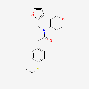 N-(furan-2-ylmethyl)-2-(4-(isopropylthio)phenyl)-N-(tetrahydro-2H-pyran-4-yl)acetamide