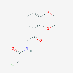 molecular formula C12H12ClNO4 B2852524 2-Chloro-N-[2-(2,3-dihydro-1,4-benzodioxin-5-yl)-2-oxoethyl]acetamide CAS No. 2411240-69-0