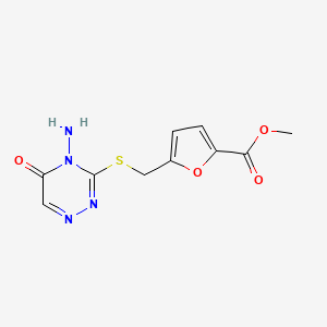 molecular formula C10H10N4O4S B2852526 Methyl 5-[(4-amino-5-oxo-1,2,4-triazin-3-yl)sulfanylmethyl]furan-2-carboxylate CAS No. 869068-67-7