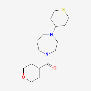 molecular formula C16H28N2O2S B2852528 1-(oxane-4-carbonyl)-4-(thian-4-yl)-1,4-diazepane CAS No. 2034422-37-0