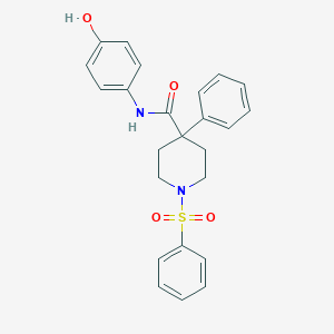 molecular formula C24H24N2O4S B285253 1-(benzenesulfonyl)-N-(4-hydroxyphenyl)-4-phenylpiperidine-4-carboxamide 