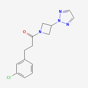 molecular formula C14H15ClN4O B2852530 1-(3-(2H-1,2,3-triazol-2-yl)azetidin-1-yl)-3-(3-chlorophenyl)propan-1-one CAS No. 2195953-96-7