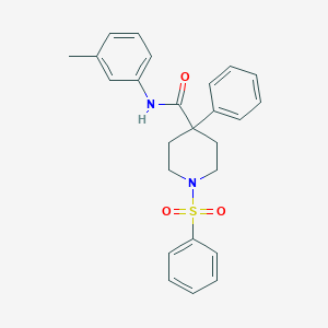 molecular formula C25H26N2O3S B285254 N-(3-methylphenyl)-4-phenyl-1-(phenylsulfonyl)-4-piperidinecarboxamide 