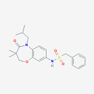 B2852553 N-(5-isobutyl-3,3-dimethyl-4-oxo-2,3,4,5-tetrahydrobenzo[b][1,4]oxazepin-8-yl)-1-phenylmethanesulfonamide CAS No. 921993-45-5