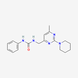 molecular formula C18H23N5O B2852554 1-((6-甲基-2-(哌啶-1-基)嘧啶-4-基)甲基)-3-苯基脲 CAS No. 1797081-69-6