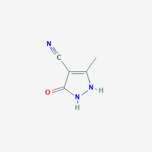 molecular formula C5H5N3O B2852563 5-hydroxy-3-methyl-1H-pyrazole-4-carbonitrile CAS No. 2386144-32-5