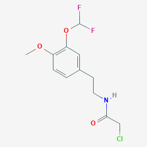 molecular formula C12H14ClF2NO3 B2852565 2-Chloro-N-[2-[3-(difluoromethoxy)-4-methoxyphenyl]ethyl]acetamide CAS No. 2411277-30-8