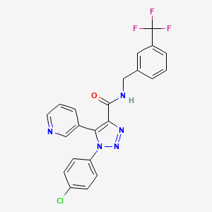 molecular formula C22H15ClF3N5O B2852574 1-(4-chlorophenyl)-5-(pyridin-3-yl)-N-(3-(trifluoromethyl)benzyl)-1H-1,2,3-triazole-4-carboxamide CAS No. 1207027-54-0
