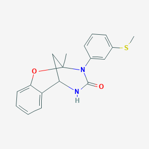 2-methyl-3-(3-(methylthio)phenyl)-5,6-dihydro-2H-2,6-methanobenzo[g][1,3,5]oxadiazocin-4(3H)-one