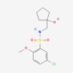 molecular formula C13H18ClNO4S B2852577 5-chloro-N-((1-hydroxycyclopentyl)methyl)-2-methoxybenzenesulfonamide CAS No. 1215822-96-0