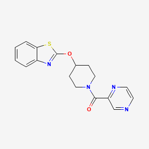 (4-(Benzo[d]thiazol-2-yloxy)piperidin-1-yl)(pyrazin-2-yl)methanone