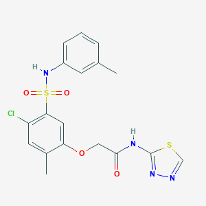 2-[4-chloro-2-methyl-5-[(3-methylphenyl)sulfamoyl]phenoxy]-N-(1,3,4-thiadiazol-2-yl)acetamide