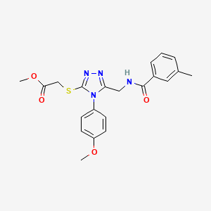 Methyl 2-[[4-(4-methoxyphenyl)-5-[[(3-methylbenzoyl)amino]methyl]-1,2,4-triazol-3-yl]sulfanyl]acetate