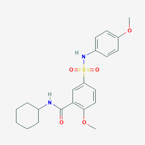 molecular formula C21H26N2O5S B285259 N-cyclohexyl-2-methoxy-5-[(4-methoxyanilino)sulfonyl]benzamide 