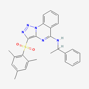 N-(1-phenylethyl)-3-[(2,4,6-trimethylphenyl)sulfonyl][1,2,3]triazolo[1,5-a]quinazolin-5-amine