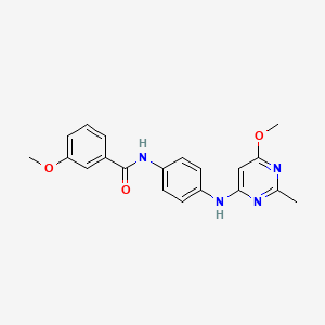 molecular formula C20H20N4O3 B2852596 3-methoxy-N-(4-((6-methoxy-2-methylpyrimidin-4-yl)amino)phenyl)benzamide CAS No. 941953-99-7