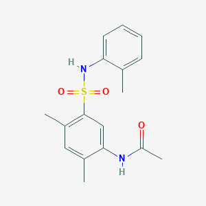 molecular formula C17H20N2O3S B285260 N-[2,4-dimethyl-5-(2-toluidinosulfonyl)phenyl]acetamide 