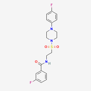 3-fluoro-N-(2-((4-(4-fluorophenyl)piperazin-1-yl)sulfonyl)ethyl)benzamide