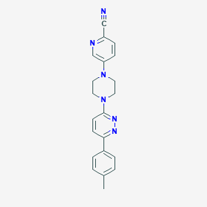 molecular formula C21H20N6 B2852602 5-{4-[6-(4-Methylphenyl)pyridazin-3-yl]piperazin-1-yl}pyridine-2-carbonitrile CAS No. 2380080-67-9