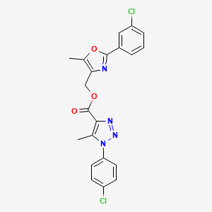 [2-(3-chlorophenyl)-5-methyl-1,3-oxazol-4-yl]methyl 1-(4-chlorophenyl)-5-methyl-1H-1,2,3-triazole-4-carboxylate