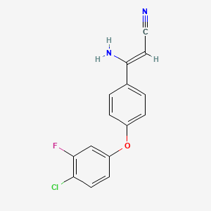 (2Z)-3-amino-3-[4-(4-chloro-3-fluorophenoxy)phenyl]prop-2-enenitrile