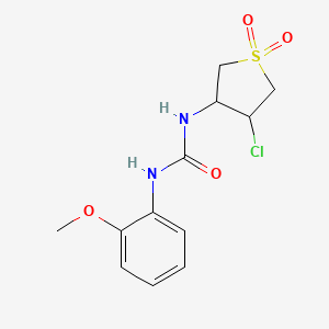 molecular formula C12H15ClN2O4S B2852624 1-(4-Chloro-1,1-dioxidotetrahydrothiophen-3-yl)-3-(2-methoxyphenyl)urea CAS No. 946203-24-3