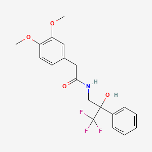 molecular formula C19H20F3NO4 B2852625 2-(3,4-dimethoxyphenyl)-N-(3,3,3-trifluoro-2-hydroxy-2-phenylpropyl)acetamide CAS No. 1351591-59-7