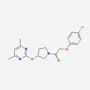 2-(4-Chlorophenoxy)-1-(3-((4,6-dimethylpyrimidin-2-yl)oxy)pyrrolidin-1-yl)ethanone