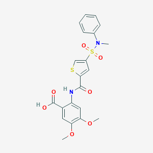 4,5-Dimethoxy-2-[({4-[(methylanilino)sulfonyl]-2-thienyl}carbonyl)amino]benzoic acid