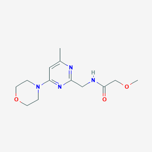 molecular formula C13H20N4O3 B2852637 2-methoxy-N-((4-methyl-6-morpholinopyrimidin-2-yl)methyl)acetamide CAS No. 1797977-71-9