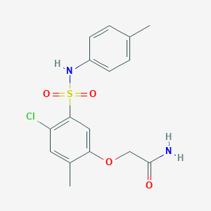 molecular formula C16H17ClN2O4S B285264 2-[4-Chloro-2-methyl-5-(4-toluidinosulfonyl)phenoxy]acetamide 