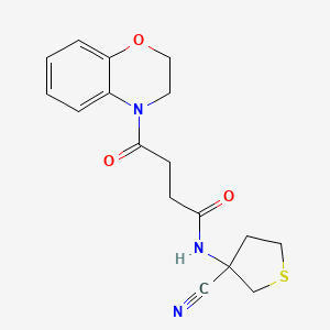 molecular formula C17H19N3O3S B2852648 N-(3-cyanothiolan-3-yl)-4-(3,4-dihydro-2H-1,4-benzoxazin-4-yl)-4-oxobutanamide CAS No. 1356569-03-3