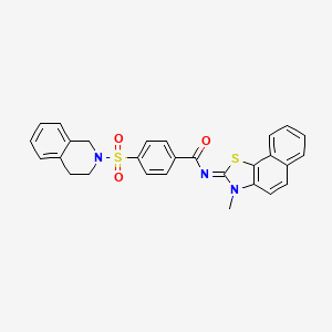 4-(3,4-dihydro-1H-isoquinolin-2-ylsulfonyl)-N-(3-methylbenzo[g][1,3]benzothiazol-2-ylidene)benzamide