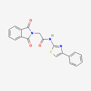 molecular formula C19H13N3O3S B2852655 2-(1,3-dioxoisoindolin-2-yl)-N-(4-phenylthiazol-2-yl)acetamide CAS No. 54890-71-0