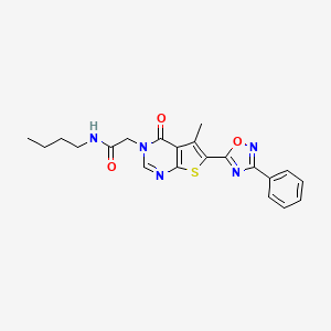 N-butyl-2-(5-methyl-4-oxo-6-(3-phenyl-1,2,4-oxadiazol-5-yl)thieno[2,3-d]pyrimidin-3(4H)-yl)acetamide