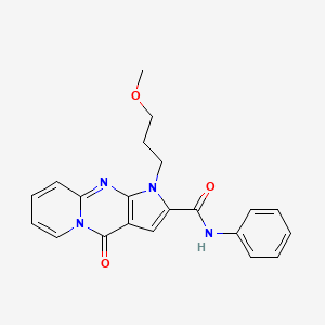 molecular formula C21H20N4O3 B2852657 1-(3-methoxypropyl)-4-oxo-N-phenyl-1,4-dihydropyrido[1,2-a]pyrrolo[2,3-d]pyrimidine-2-carboxamide CAS No. 900281-82-5
