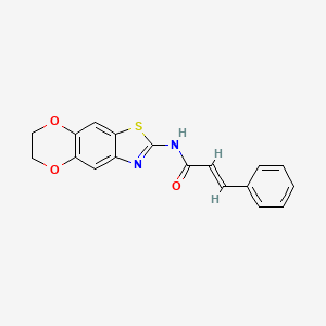 (E)-N-(6,7-dihydro-[1,4]dioxino[2,3-f][1,3]benzothiazol-2-yl)-3-phenylprop-2-enamide