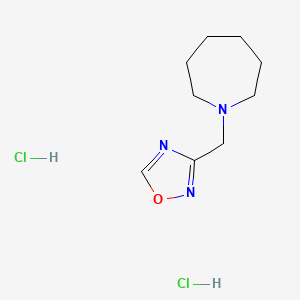 molecular formula C9H17Cl2N3O B2852667 3-(Azepan-1-ylmethyl)-1,2,4-oxadiazole dihydrochloride CAS No. 2319755-16-1