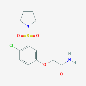 molecular formula C13H17ClN2O4S B285267 2-[4-Chloro-2-methyl-5-(1-pyrrolidinylsulfonyl)phenoxy]acetamide 