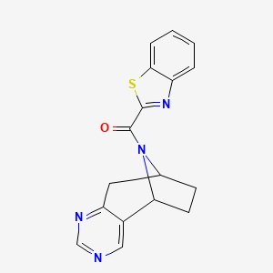 molecular formula C17H14N4OS B2852671 benzo[d]thiazol-2-yl((5R,8S)-6,7,8,9-tetrahydro-5H-5,8-epiminocyclohepta[d]pyrimidin-10-yl)methanone CAS No. 2058872-87-8