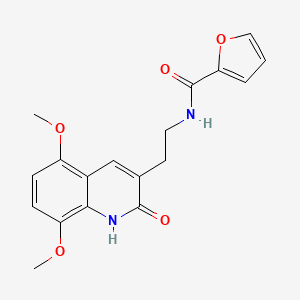 molecular formula C18H18N2O5 B2852674 N-[2-(5,8-dimethoxy-2-oxo-1H-quinolin-3-yl)ethyl]furan-2-carboxamide CAS No. 851403-92-4