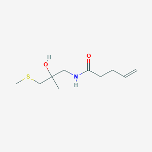 molecular formula C10H19NO2S B2852676 N-(2-hydroxy-2-methyl-3-(methylthio)propyl)pent-4-enamide CAS No. 1698201-78-3