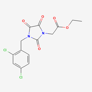 molecular formula C14H12Cl2N2O5 B2852680 Ethyl 2-[3-(2,4-dichlorobenzyl)-2,4,5-trioxo-1-imidazolidinyl]acetate CAS No. 128043-71-0