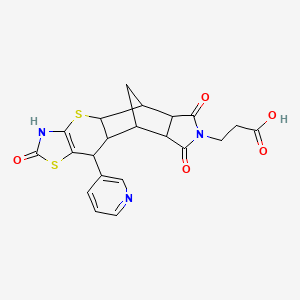 3-((4aR,5R,5aR,8aR,9S)-2,6,8-trioxo-10-(pyridin-3-yl)-2,3,4a,5,5a,6,8a,9,9a,10-decahydro-5,9-methanothiazolo[5',4':5,6]thiopyrano[2,3-f]isoindol-7(8H)-yl)propanoic acid