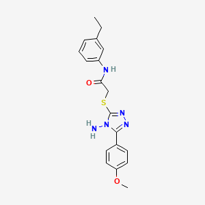molecular formula C19H21N5O2S B2852683 2-{[4-amino-5-(4-methoxyphenyl)-4H-1,2,4-triazol-3-yl]sulfanyl}-N-(3-ethylphenyl)acetamide CAS No. 898607-26-6