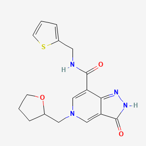 3-oxo-5-((tetrahydrofuran-2-yl)methyl)-N-(thiophen-2-ylmethyl)-3,5-dihydro-2H-pyrazolo[4,3-c]pyridine-7-carboxamide
