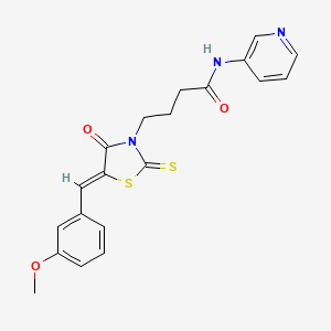 molecular formula C20H19N3O3S2 B2852695 (Z)-4-(5-(3-methoxybenzylidene)-4-oxo-2-thioxothiazolidin-3-yl)-N-(pyridin-3-yl)butanamide CAS No. 476667-46-6